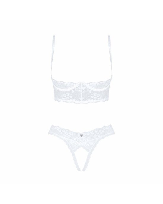 Еротичний комплект Obsessive Heavenlly 2-pcs cupless set XL/2XL, відкриті груди, з доступом Еротичний комплект Obsessive Heavenlly 2-pcs cupless set XL/2XL, відкриті груди, з доступом
