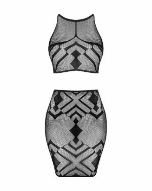 Еротичний напівпрозорий комплект Obsessive K101 top & skirt S/M/L, топ, спідниця Еротичний напівпрозорий комплект Obsessive K101 top & skirt S/M/L, топ, спідниця