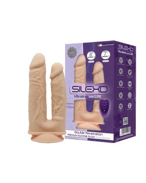 Подвійний фалоімітатор з вібрацією SilexD Double Gusto Vibro Flesh (Model 1 size 8