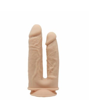 Подвійний фалоімітатор з вібрацією SilexD Double Gusto Vibro Flesh (Model 1 size 8 Подвійний фалоімітатор з вібрацією SilexD Double Gusto Vibro Flesh (Model 1 size 8