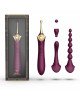 Вагінально-кліторальний вібратор Zalo — Bess 2 Velvet Purple, мультифункціональний із насадками