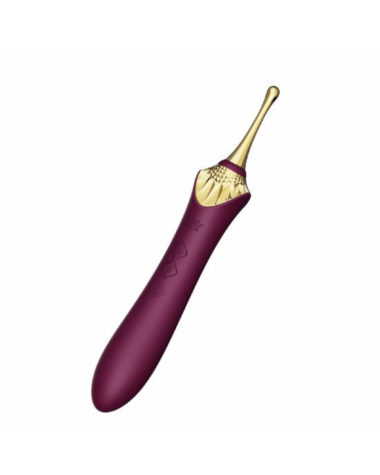 Вагінально-кліторальний вібратор Zalo — Bess 2 Velvet Purple, мультифункціональний із насадками