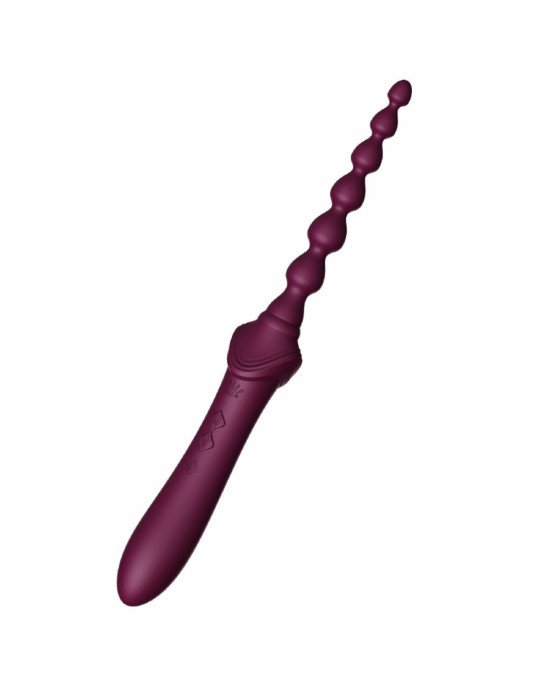 Вагінально-кліторальний вібратор Zalo — Bess 2 Velvet Purple, мультифункціональний із насадками