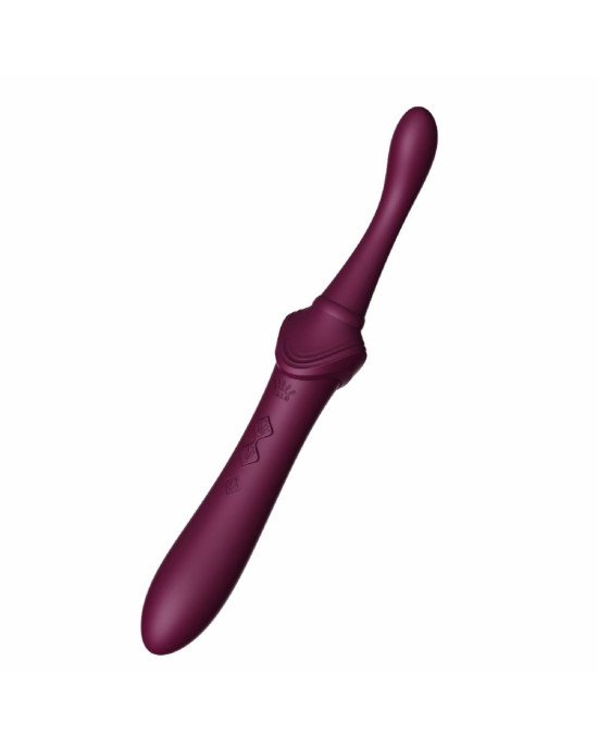 Вагінально-кліторальний вібратор Zalo — Bess 2 Velvet Purple, мультифункціональний із насадками