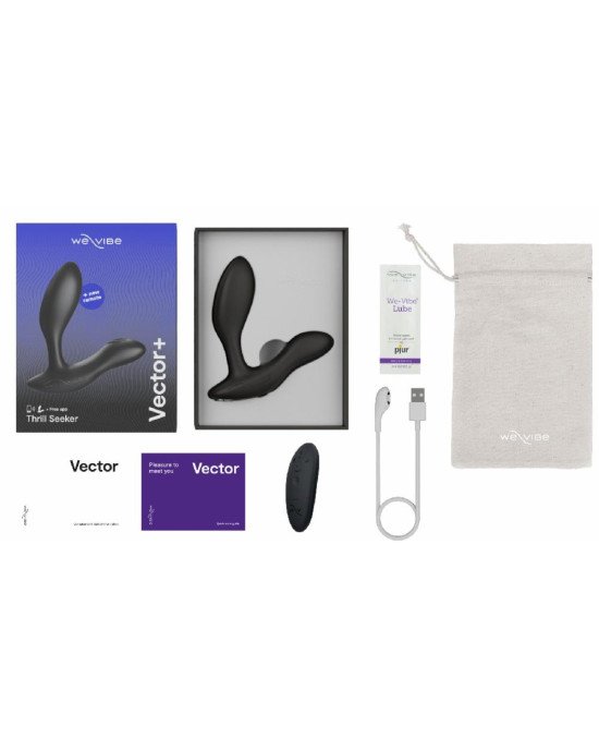 Смарт-вібромасажер простати We-Vibe Vector+ CHARCOAL BLACK, пульт ДК, регульований кут нахилу Смарт-вібромасажер простати We-Vibe Vector+ CHARCOAL BLACK, пульт ДК, регульований кут нахилу