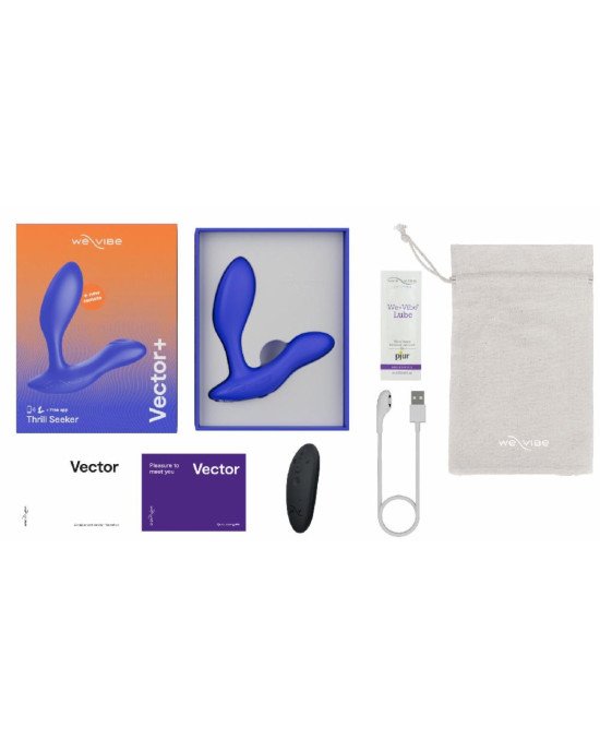 Смарт-вібромасажер простати We-Vibe Vector+ ROYAL BLUE, пульт ДК, регульований кут нахилу Смарт-вібромасажер простати We-Vibe Vector+ ROYAL BLUE, пульт ДК, регульований кут нахилу