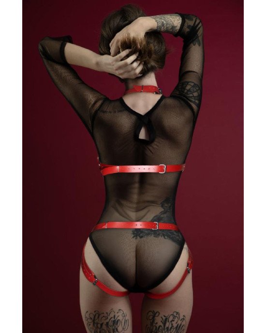 Збруя боді Feral Feelings Body Harness Red Збруя боді Feral Feelings Body Harness Red