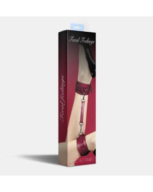 Поножи Feral Feelings - Ankle Restraints, натуральна шкіра, бургунді Поножи Feral Feelings - Ankle Restraints, натуральна шкіра, бургунді