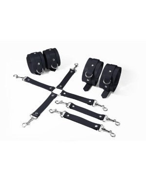 Набір Feral Feelings BDSM Kit 3 Black, наручники, поножі, конектор