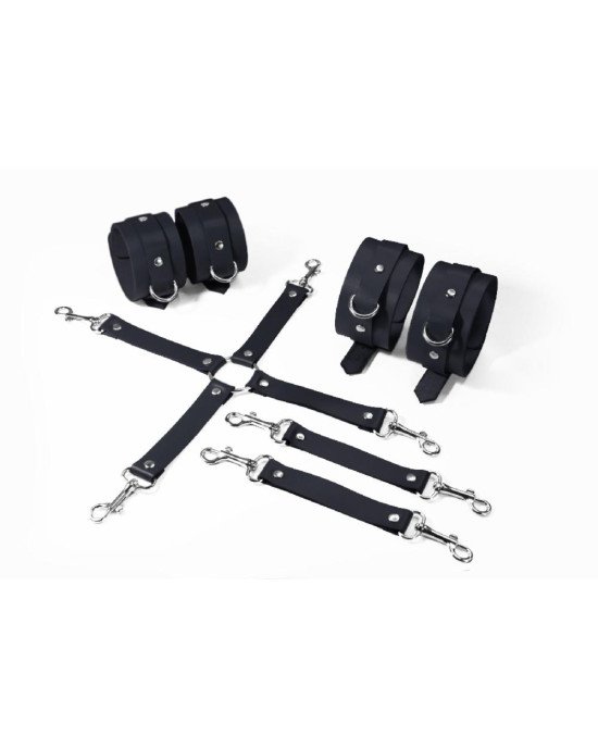 Набір Feral Feelings BDSM Kit 3 Black, наручники, поножі, конектор