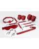 Набір Feral Feelings BDSM Kit 7 Red, наручники, поножі, конектор, маска, паддл, кляп, затискачі Набір Feral Feelings BDSM Kit 7 Red, наручники, поножі, конектор, маска, паддл, кляп, затискачі