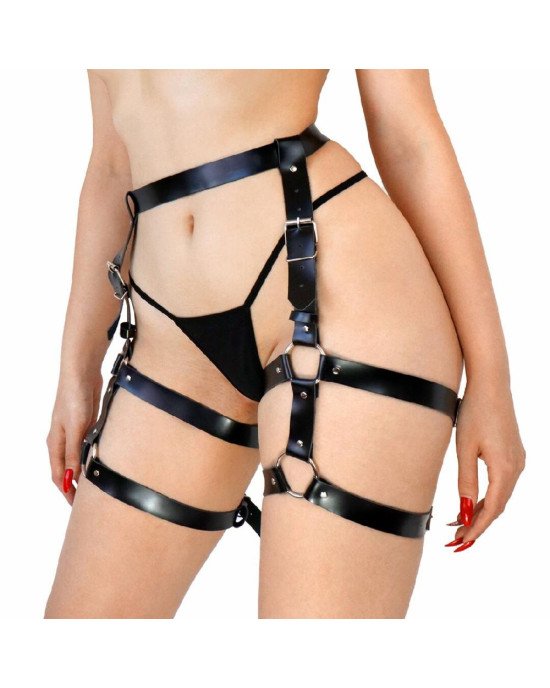 Шкіряні гартери Art of Sex - Melani Leather garters, Чорні XS-M Шкіряні гартери Art of Sex - Melani Leather garters, Чорні XS-M