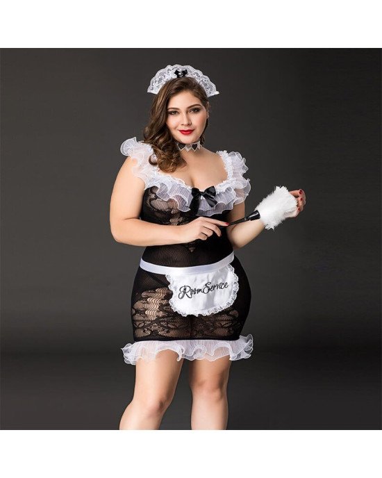Еротичний костюм покоївки JSY P71107 Plus Size Еротичний костюм покоївки JSY P71107 Plus Size