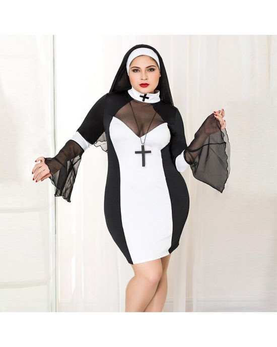 Еротичний костюм монашки JSY P71109 Plus Size