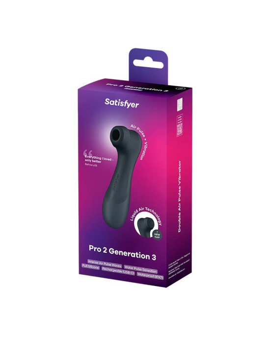 Вакуумний кліторальний стимулятор Satisfyer Pro 2 Generation 3 with Liquid Air Dark Grey
