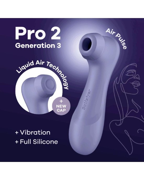 Вакуумний кліторальний стимулятор Satisfyer Pro 2 Generation 3 with Liquid Air Lilac Вакуумний кліторальний стимулятор Satisfyer Pro 2 Generation 3 with Liquid Air Lilac