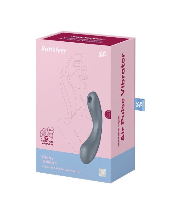 Вакуумний кліторальний стимулятор Satisfyer Curvy Trinity 1 Bluegrey