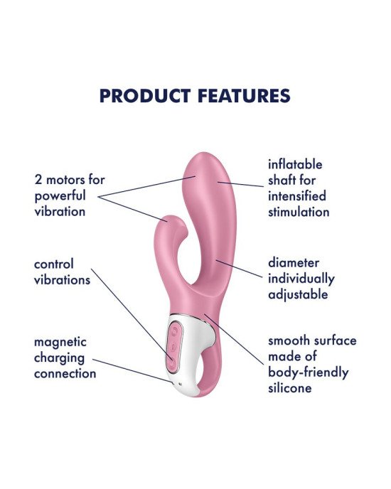 Вібратор-кролик Satisfyer Air Pump Bunny 2, надувається Вібратор-кролик Satisfyer Air Pump Bunny 2, надувається