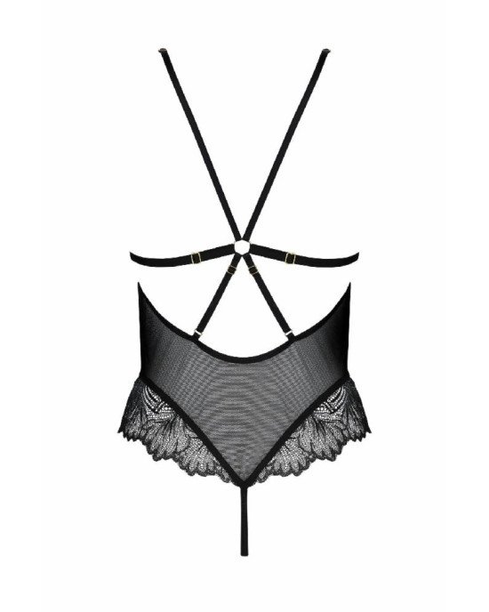 Сітчасте боді з мереживним ліфом Passion DELIENA BODY XXL/XXXL black Сітчасте боді з мереживним ліфом Passion DELIENA BODY XXL/XXXL black