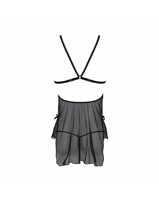Сорочка Passion DELIENA CHEMISE L/XL black, стрінги із заниженою талією Сорочка Passion DELIENA CHEMISE L/XL black, стрінги із заниженою талією