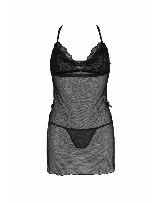 Сорочка Passion DELIENA CHEMISE L/XL black, стрінги із заниженою талією Сорочка Passion DELIENA CHEMISE L/XL black, стрінги із заниженою талією
