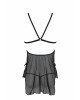 Сорочка Passion DELIENA CHEMISE S/M black, стрінги із заниженою талією
