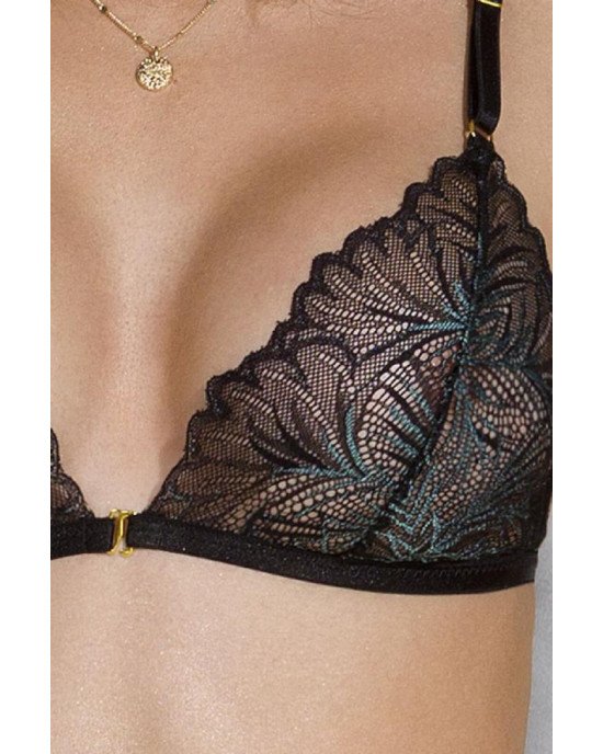 Комплект з відкритим доступом Passion DELIENA SET XXL/XXXL black, ліф, стрінги, пояс для панчіх Комплект з відкритим доступом Passion DELIENA SET XXL/XXXL black, ліф, стрінги, пояс для панчіх