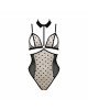 Боді з відкритими грудьми Passion DOMINICA BODY XXL/XXXL beige, комір-чокер, корсет