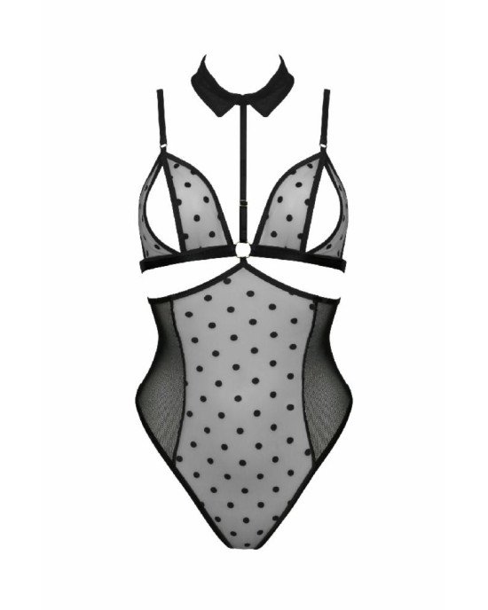 Боді з відкритими грудьми Passion DOMINICA BODY L/XL black, комір-чокер, корсет Боді з відкритими грудьми Passion DOMINICA BODY L/XL black, комір-чокер, корсет