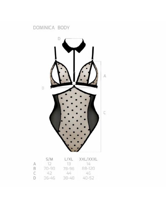 Боді з відкритими грудьми Passion DOMINICA BODY XXL/XXXL black, комір-чокер, корсет Боді з відкритими грудьми Passion DOMINICA BODY XXL/XXXL black, комір-чокер, корсет