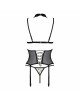 Корсет з відкритими грудьми Passion DOMINICA CORSET XXL/XXXL beige, пажі для панчіх, стрінги Корсет з відкритими грудьми Passion DOMINICA CORSET XXL/XXXL beige, пажі для панчіх, стрінги