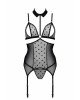 Корсет з відкритими грудьми Passion DOMINICA CORSET XXL/XXXL black, пажі для панчіх, стрінги Корсет з відкритими грудьми Passion DOMINICA CORSET XXL/XXXL black, пажі для панчіх, стрінги