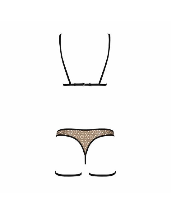 Еротичний комплект спідньої білизни Passion GABI SET L/XL beige, трусики з гартерами Еротичний комплект спідньої білизни Passion GABI SET L/XL beige, трусики з гартерами