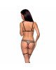 Еротичний комплект спідньої білизни Passion GABI SET S/M beige, трусики з гартерами Еротичний комплект спідньої білизни Passion GABI SET S/M beige, трусики з гартерами