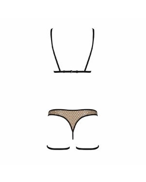 Еротичний комплект спідньої білизни Passion GABI SET S/M beige, трусики з гартерами Еротичний комплект спідньої білизни Passion GABI SET S/M beige, трусики з гартерами