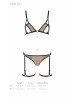 Еротичний комплект спідньої білизни Passion GABI SET XXL/XXXL beige, трусики з гартерами Еротичний комплект спідньої білизни Passion GABI SET XXL/XXXL beige, трусики з гартерами