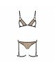 Еротичний комплект спідньої білизни Passion GABI SET XXL/XXXL beige, трусики з гартерами Еротичний комплект спідньої білизни Passion GABI SET XXL/XXXL beige, трусики з гартерами