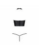 Комплект білизни з відкритими грудьми Passion GENEVIA SET WITH OPEN BRA L/XL black, корсет, стрінги Комплект білизни з відкритими грудьми Passion GENEVIA SET WITH OPEN BRA L/XL black, корсет, стрінги
