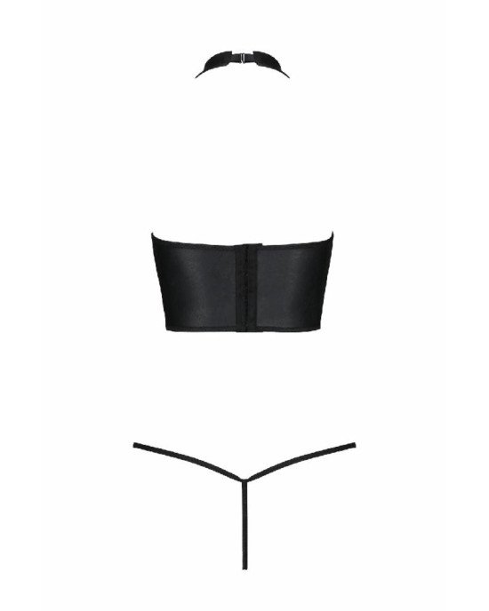 Комплект білизни з відкритими грудьми Passion GENEVIA SET WITH OPEN BRA S/M black, корсет, стрінги Комплект білизни з відкритими грудьми Passion GENEVIA SET WITH OPEN BRA S/M black, корсет, стрінги