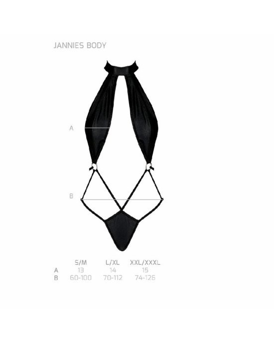 Боді-халтер з екошкіри Passion JANNIES BODY L/XL black Боді-халтер з екошкіри Passion JANNIES BODY L/XL black