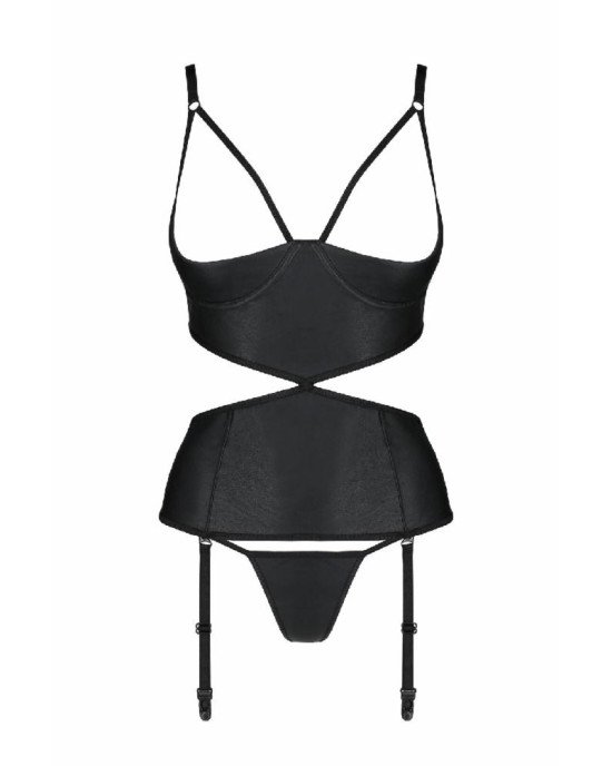 Корсет з відкритими грудьми Passion JANNIES CORSET L/XL black, стрінги в наборі Корсет з відкритими грудьми Passion JANNIES CORSET L/XL black, стрінги в наборі