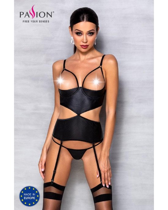 Корсет з відкритими грудьми Passion JANNIES CORSET S/M black, стрінги в наборі Корсет з відкритими грудьми Passion JANNIES CORSET S/M black, стрінги в наборі