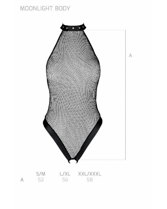 Боді-халтер з відкритим доступом Passion MOONLIGHT BODY L/XL black Боді-халтер з відкритим доступом Passion MOONLIGHT BODY L/XL black