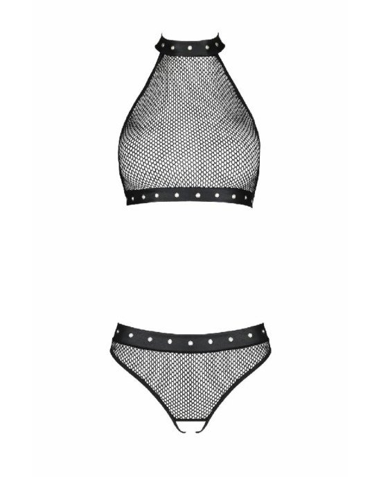 Білизна з відкритим доступом Passion MOONLIGHT SET L/XL black топ, стрінги Білизна з відкритим доступом Passion MOONLIGHT SET L/XL black топ, стрінги