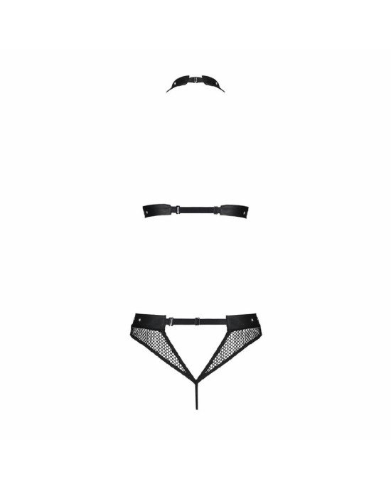 Білизна з відкритим доступом Passion MOONLIGHT SET L/XL black топ, стрінги Білизна з відкритим доступом Passion MOONLIGHT SET L/XL black топ, стрінги