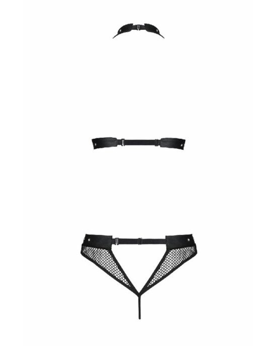 Білизна з відкритим доступом Passion MOONLIGHT SET S/M black, топ, стрінги Білизна з відкритим доступом Passion MOONLIGHT SET S/M black, топ, стрінги