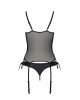 Корсет зі шнурівкою Passion NESSY CORSET XXL/XXXL black, стрінги з відкритим доступом, пажі для панч Корсет зі шнурівкою Passion NESSY CORSET XXL/XXXL black, стрінги з відкритим доступом, пажі для панч