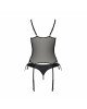 Корсет зі шнурівкою Passion NESSY CORSET XXL/XXXL black, стрінги з відкритим доступом, пажі для панч Корсет зі шнурівкою Passion NESSY CORSET XXL/XXXL black, стрінги з відкритим доступом, пажі для панч