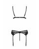 Комплект білизни Passion NESSY SET XXL/XXXL black, бюстгальтер, пояс для панчіх, стрінги Комплект білизни Passion NESSY SET XXL/XXXL black, бюстгальтер, пояс для панчіх, стрінги