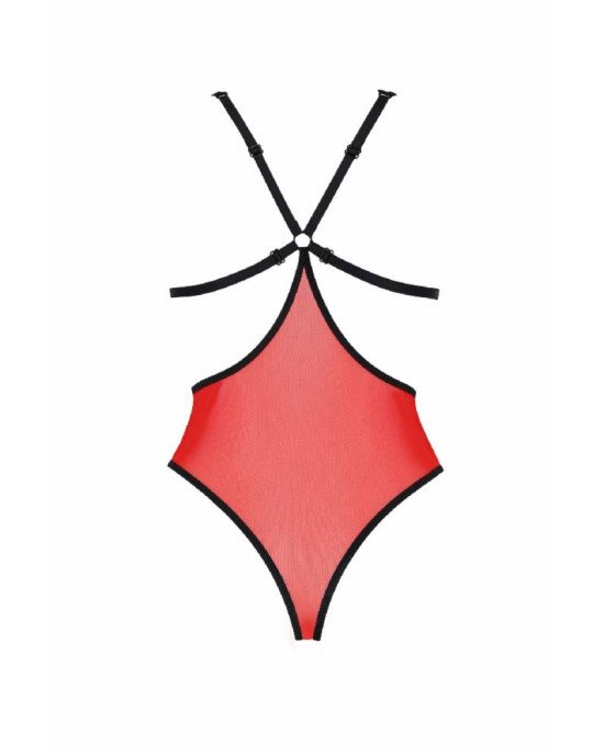 Напівпрозоре боді з мереживом Passion PEONIA BODY S/M red Напівпрозоре боді з мереживом Passion PEONIA BODY S/M red